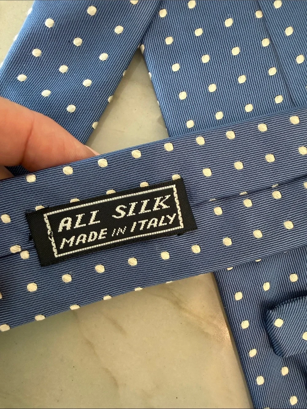 Venanzi Silk Classic Blue Polka Dot Men’s Tie